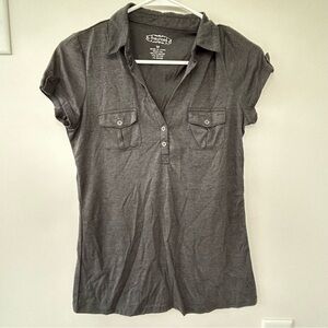Maurices Gray Button Down Shirt medium